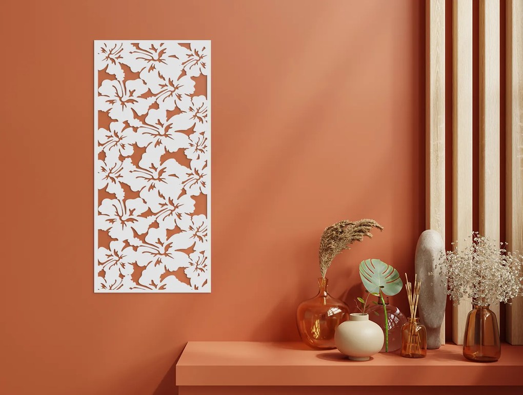 drevko Drevený obraz Ibištek Rozmer obrazu: 44,5 x 20,5 cm, Farba dekorácie: Čierna