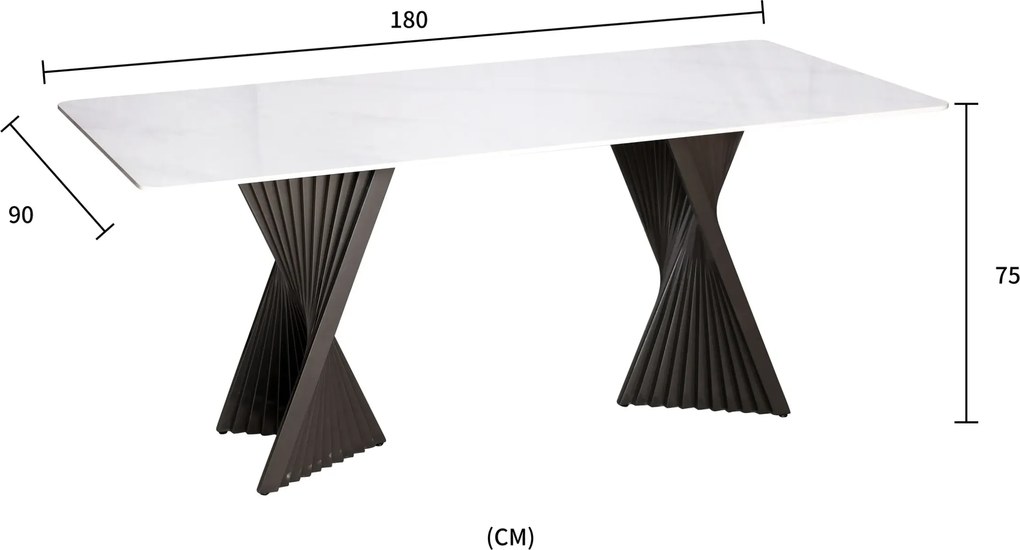 Jídelní stůl Modig M17 180 cm grafit/mramor