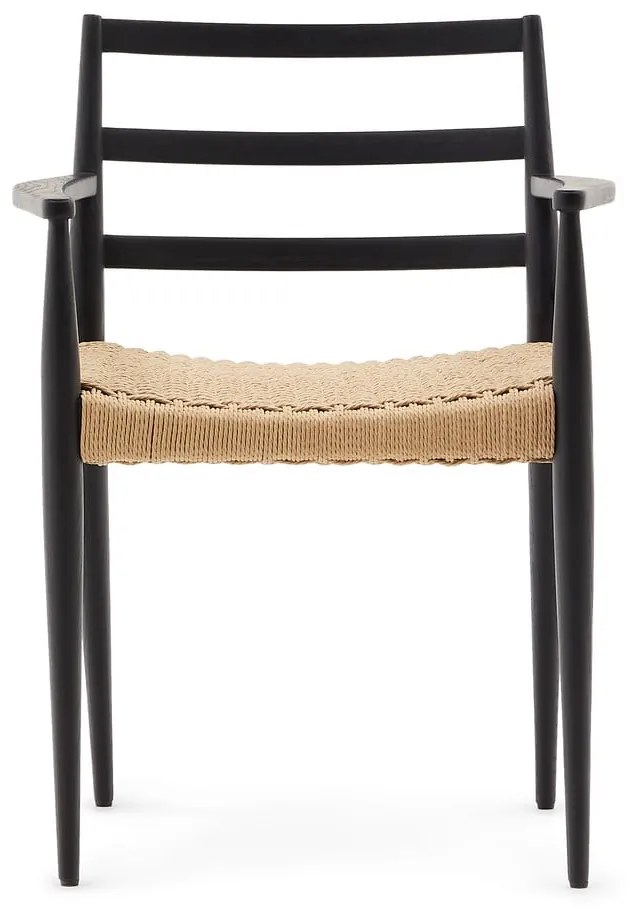 Jedálenská stolička z dubového dreva v čierno-prírodnej farbe v súprave 2 ks Analy – Kave Home