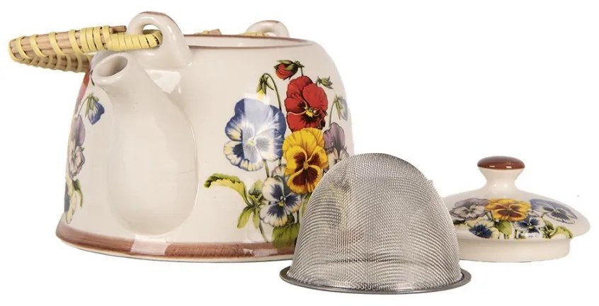 Krémová kanvička s sirôtkami a so sitkom - 18*14*12 cm / 800 ml