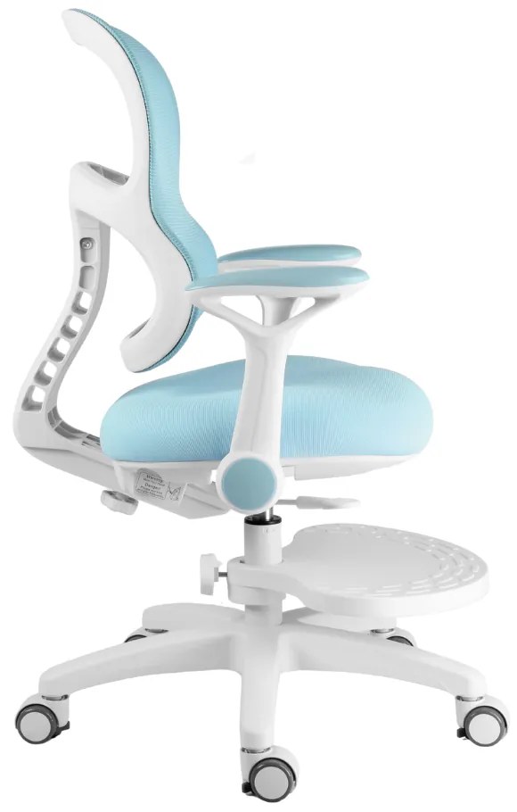 Detská rastúca stolička Neoseat JUNI 006 — látka, prateľný poťah, modrá