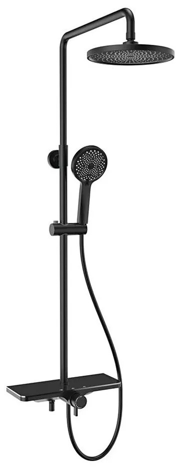 Aqualine - Sprchová súprava s batériou ARONA matná čierna