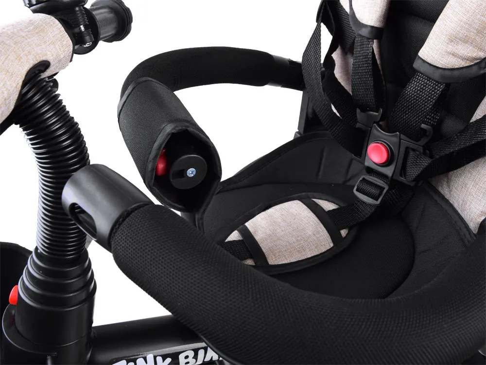 Detská trojkolka Tiny Bike 3 v 1 béžová so strieškou SP0650