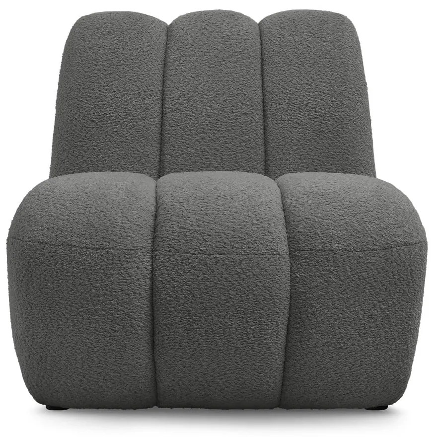 Tmavosivé kreslo z textílie buklé Janissaire – Bobochic Paris