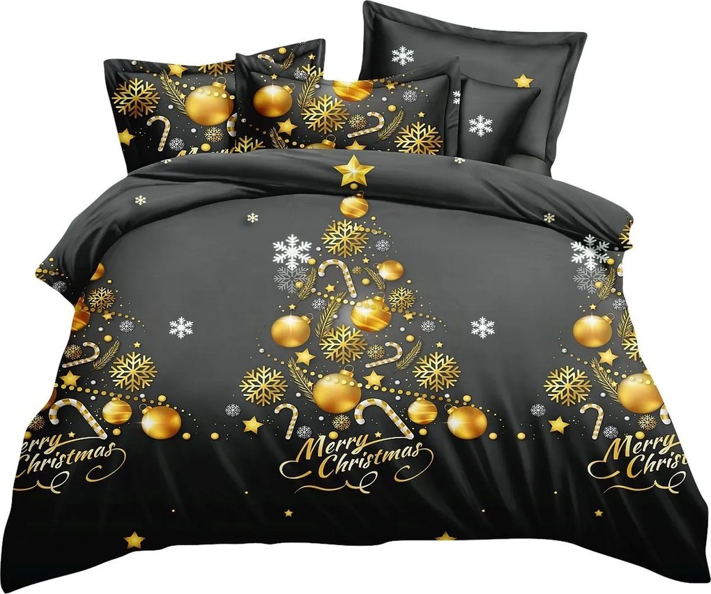 Vianočné posteľné obliečky s motívom Zlatý vianočný stromček