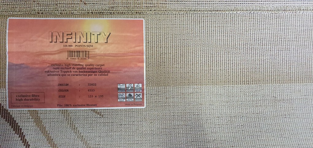 Spoltex, Výpredaj: Kusový koberec Infinity 32822-6323, 200x290, béžová, chodba / predsieň