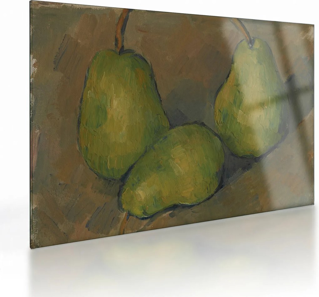 Sklenený obraz - Paul Cézanne, Three Pears, reprodukcia (70x50 cm)