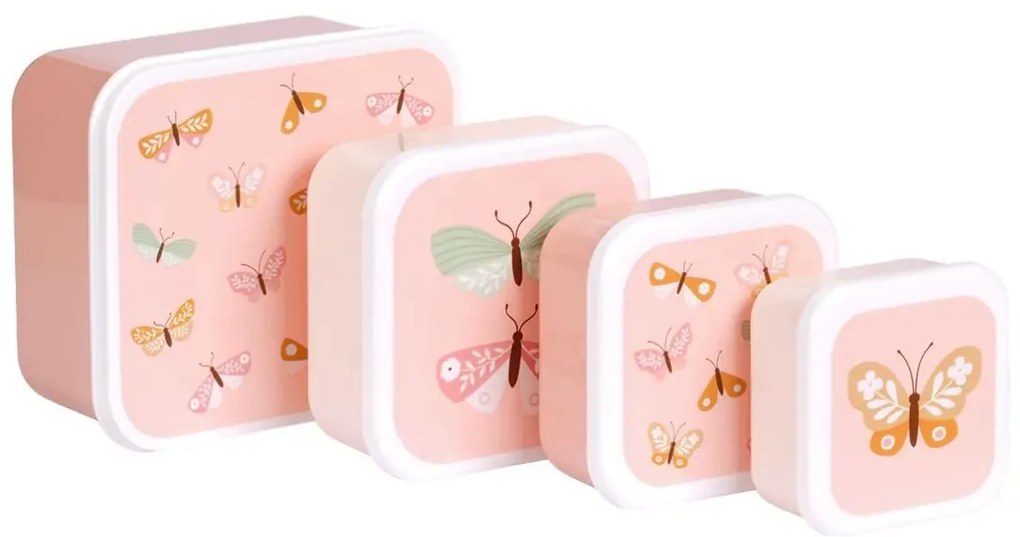 Sada 4 krabiček na oběd a svačinku motýlky