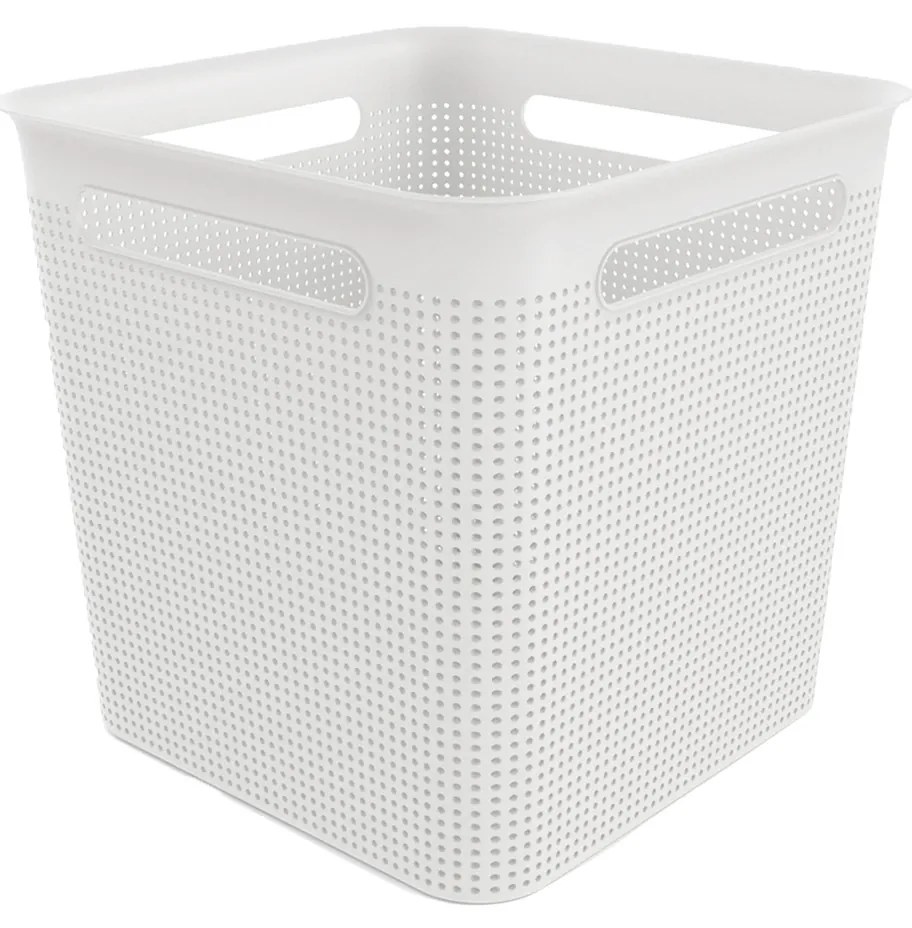 Úložný box s rúčkami BRISEN 18l, 29x29x29 cm, biely S vekom / Bez veka: Bez veka