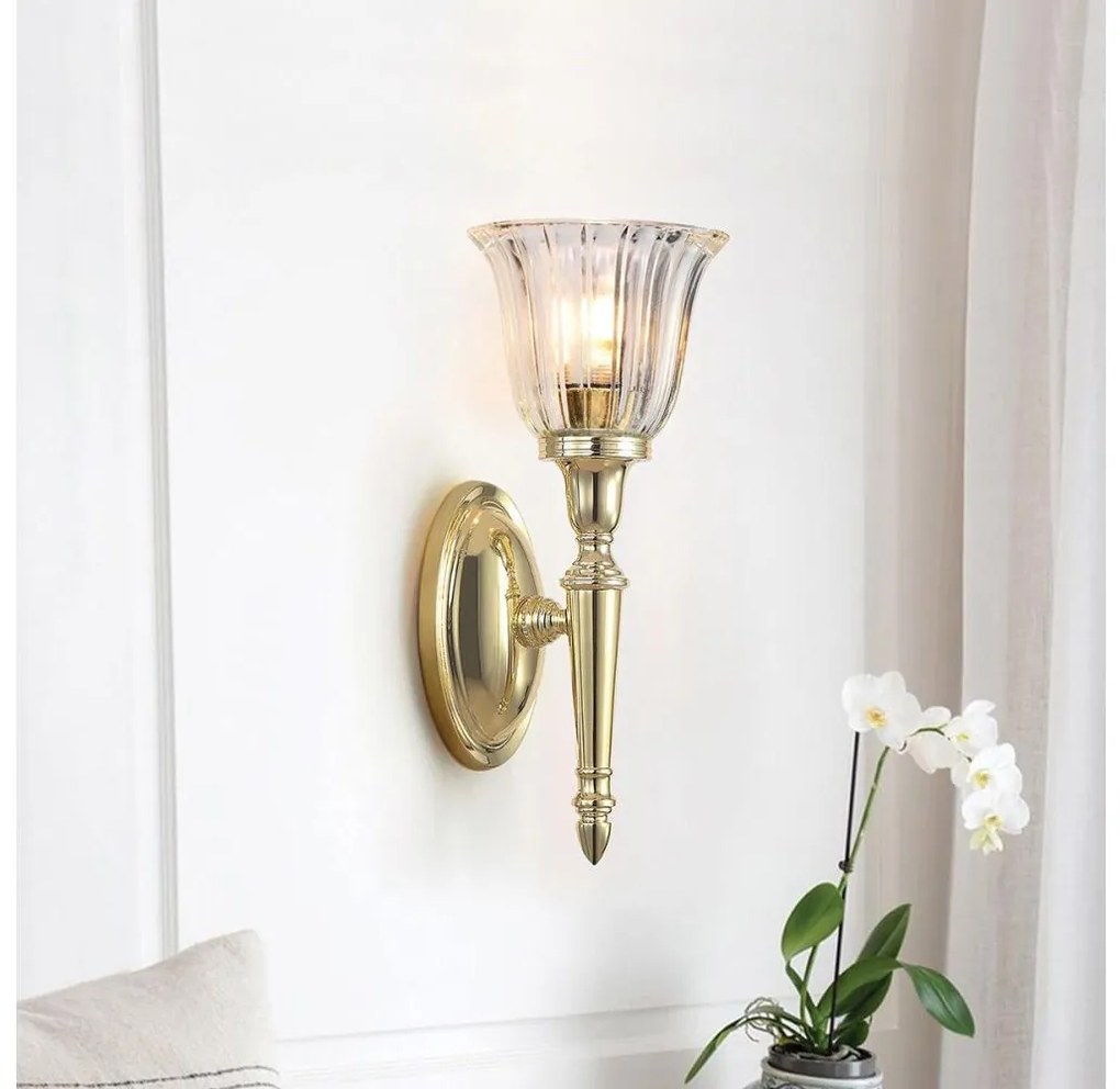 Elstead BATH-DRYDEN1-PB-LED Kúpeľňové nástenné svietidlo DRYDEN 1xG9/3W/230V IP44 zlaté