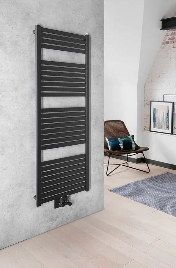 Aqualine Aqualine, TONDI vykurovacie teleso 450x1330 mm, stredové pripojenie, čierna matná, DT476T