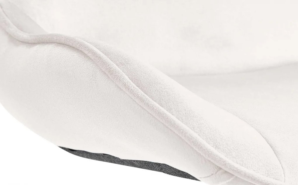 Design-Shop 2x Barová stolička Vonore - zamat, čierny rám - Krémová