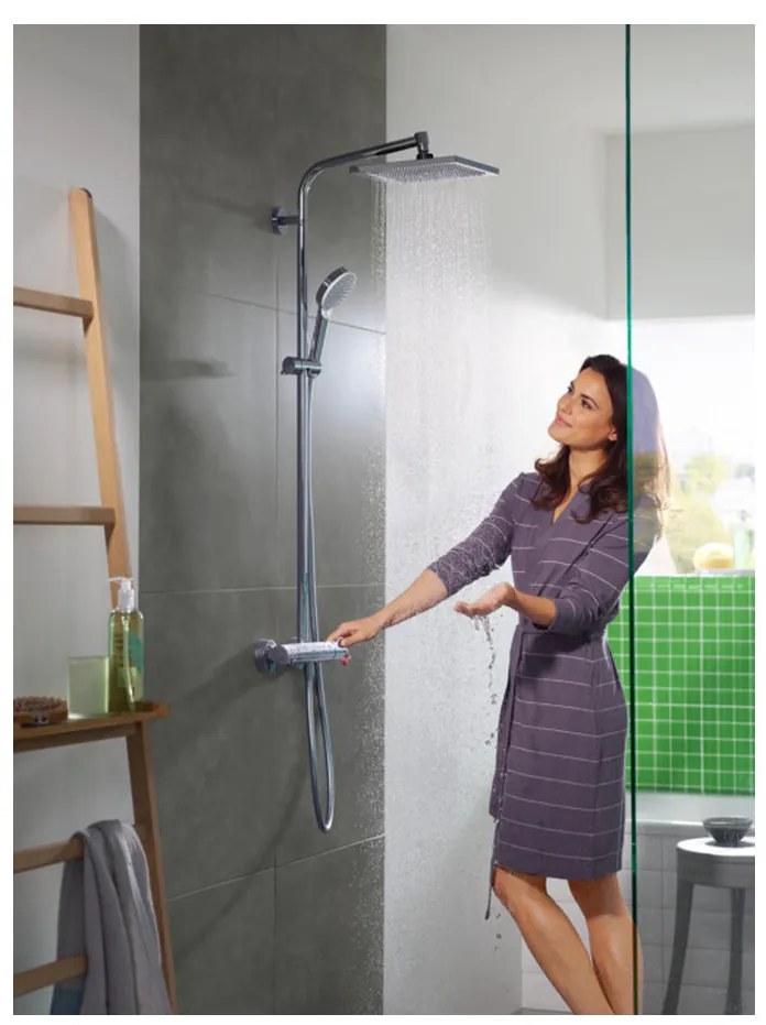Hansgrohe Crometta E, showerpipe 240 1jet EcoSmart 9 l/min s termostatom, chróm, HAN-27281000