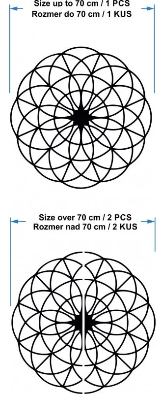 Čarovná drevená mandala na stenu - Kruhy I priemer FI 50, 60, 70, 80, 90, cm I SENTOP PR0339