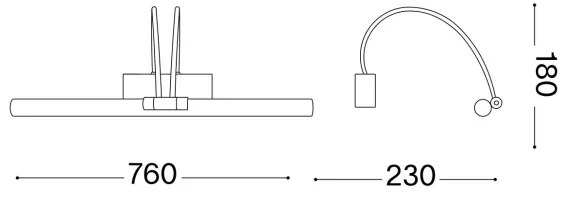 Ideal Lux - LED Obrazové svietidlo BOW LED/8W/230V 76 cm CRI 90 zlatá