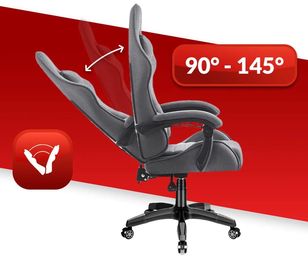 Herná stolička HC-1003 sivá látková