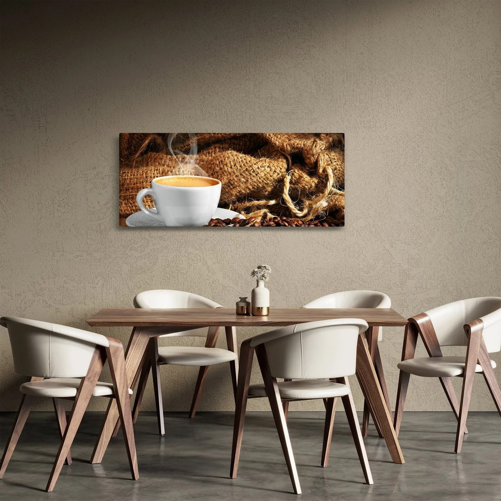 Obraz - Šálka kávy (120x50 cm)