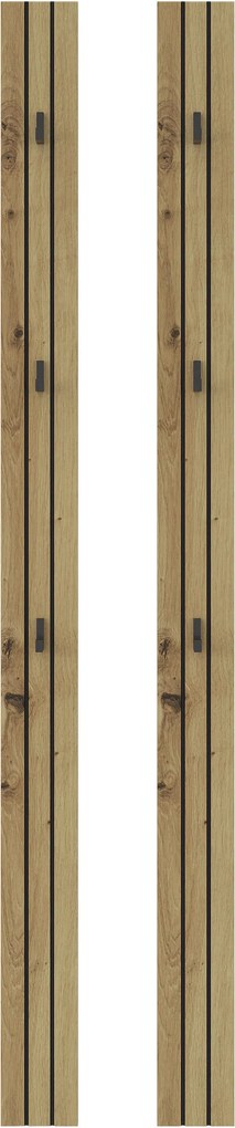 XXXLutz VEŠIAKOVÝ PANEL, čierna, dub artisan, 13/160/1,6 cm Xora - Vešiakové steny - 000003012903
