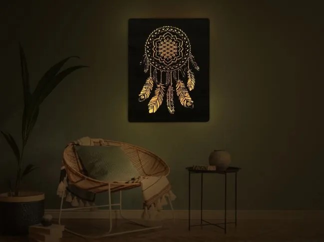 Svietiaci obraz Lapač zlých snov na batériu