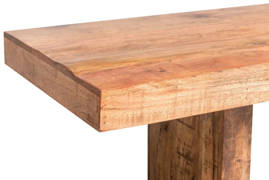 furniture-nabytek.cz - Masivní lavice Country z mangového dřeva, lakovaná, hnědá – 170×45 cm
