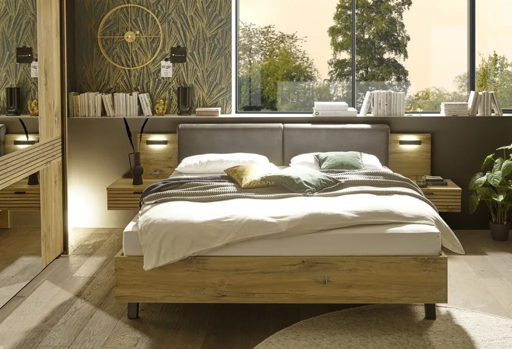 Posteľ s nočnými stolíkmi Trattino 180x200 cm, s osvetlením