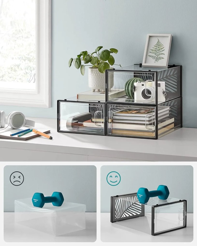 Modulárny botník 18 ks SILESIA číry/čierny