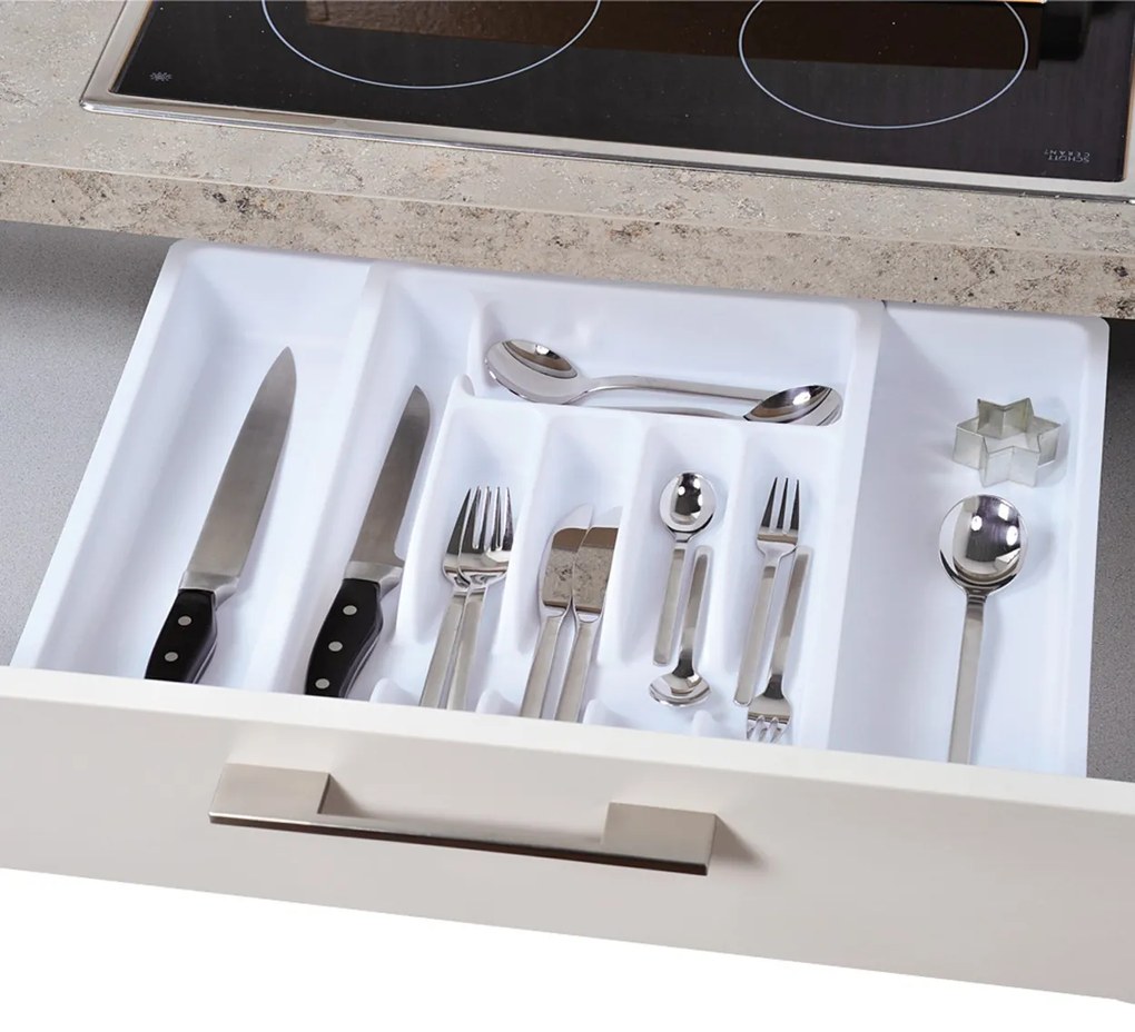 Plastový kuchynský organizér Loft White, 50x38 cm