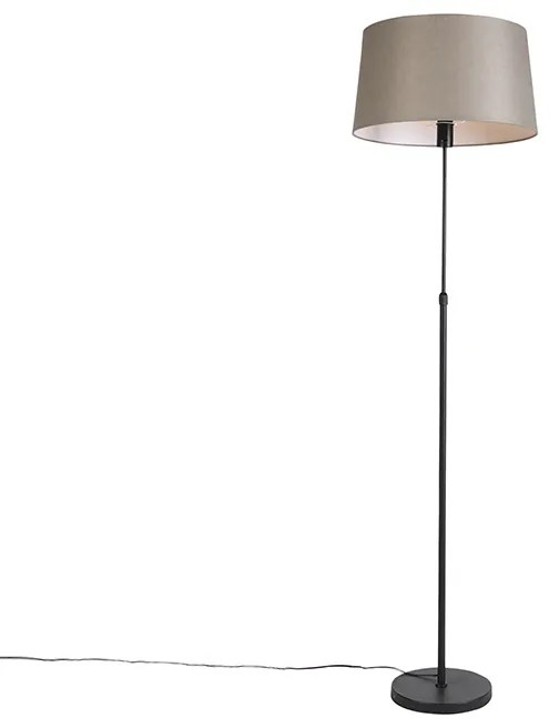 Stojacia lampa čierna s tienidlom z ľanového plátna nastaviteľné 45 cm - Parte