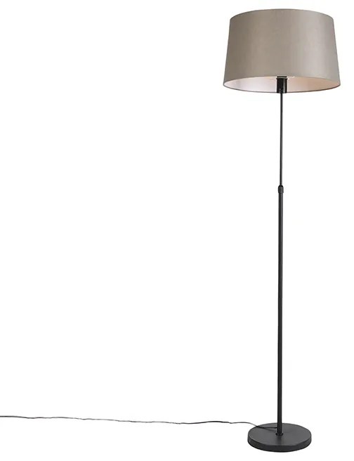 Stojacia lampa čierna s tienidlom z ľanového plátna taupe 45 cm nastaviteľná - Parte