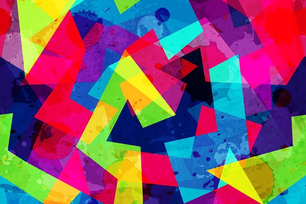 Samolepiaca tapeta geometrické tvary s nádychom grunge