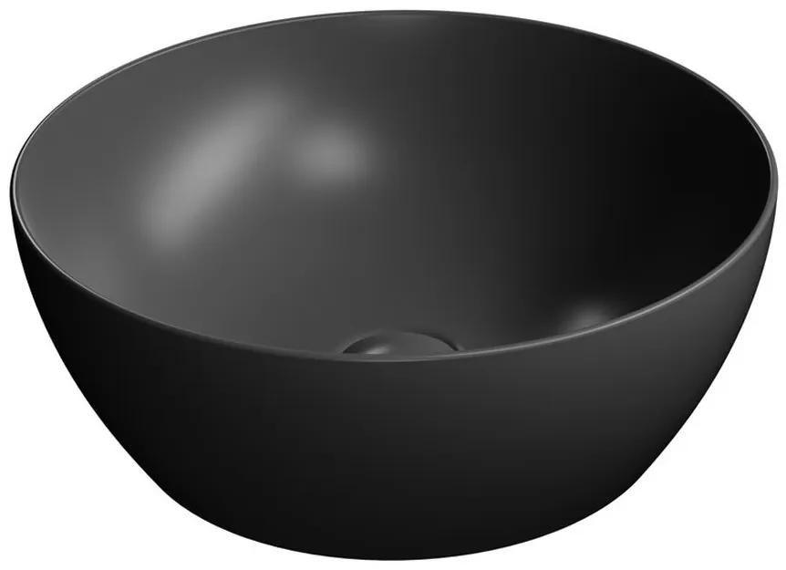 GSI, PURA keramické umývadlo na dosku, priemer 42 cm, čierna matná, 885126