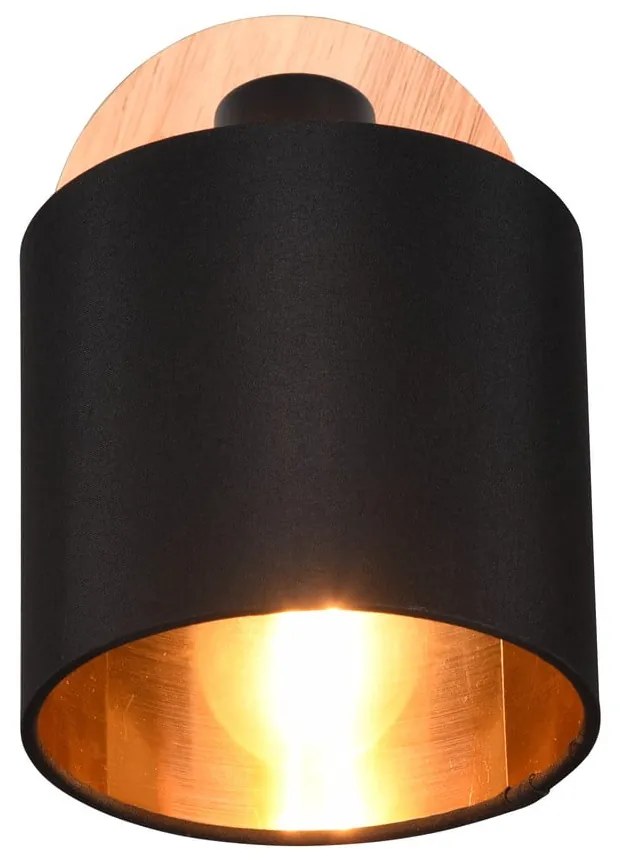 Bodové svietidlo v čierno-prírodnej farbe ø 12 cm Tommy – Reality