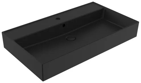 Umývadlo SAT Infinitio 80,5x46,5 cm černá mat s otvorom uprostred SATINF8046BKM