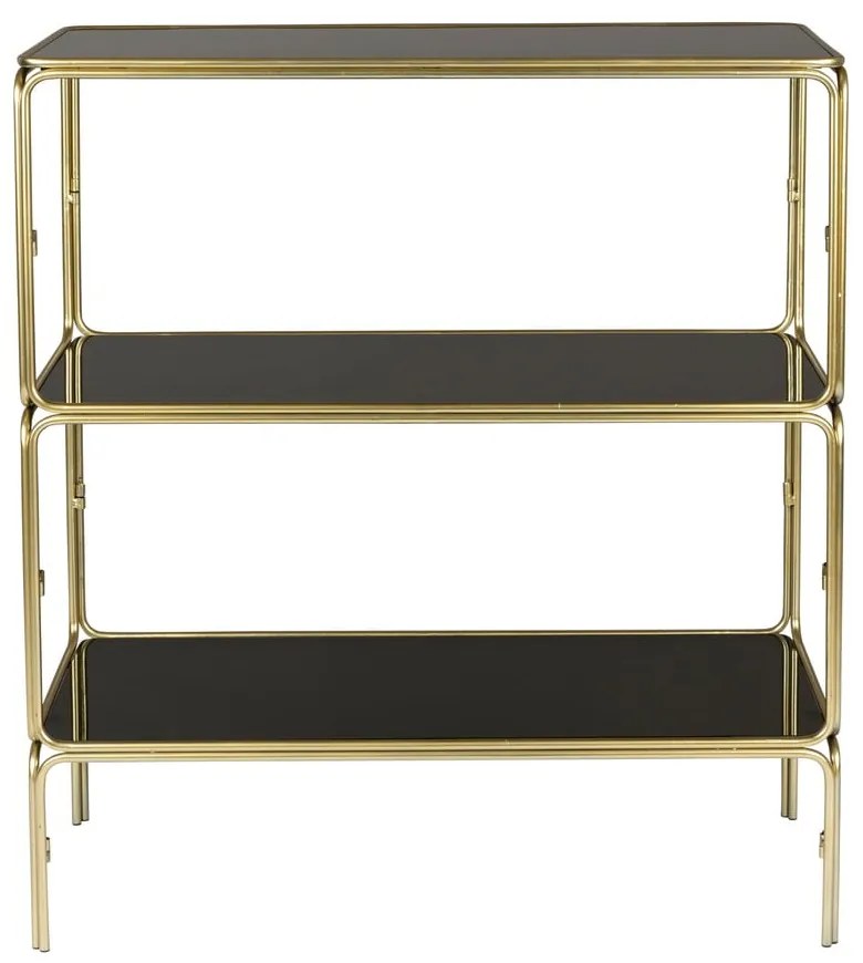 Čierna/v zlatej farbe kovová knižnica 80x89x35 cm Liah – White Label