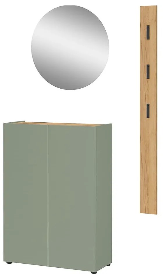 Svetlozelená predsieňová zostava v dekore duba 104x200x33 cm Alviano – Germania