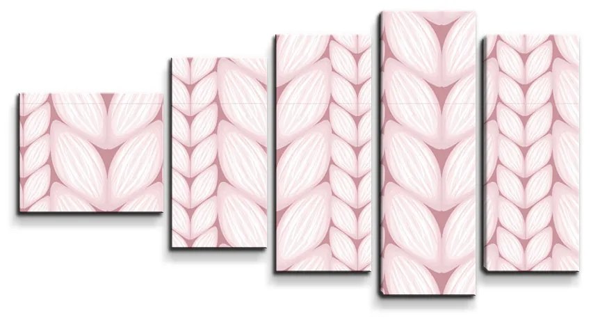 Sablio Obraz - 5-dílný Pletenie vo fuksiovej farbe - 100x60 cm
