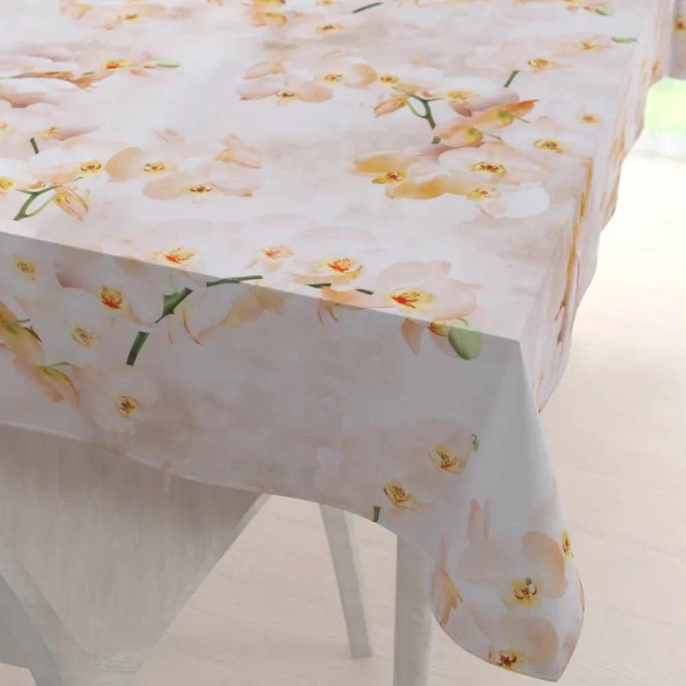Biante Teflónový obdĺžnikový obrus TF-045 Orchidey na béžovom 50x100 cm