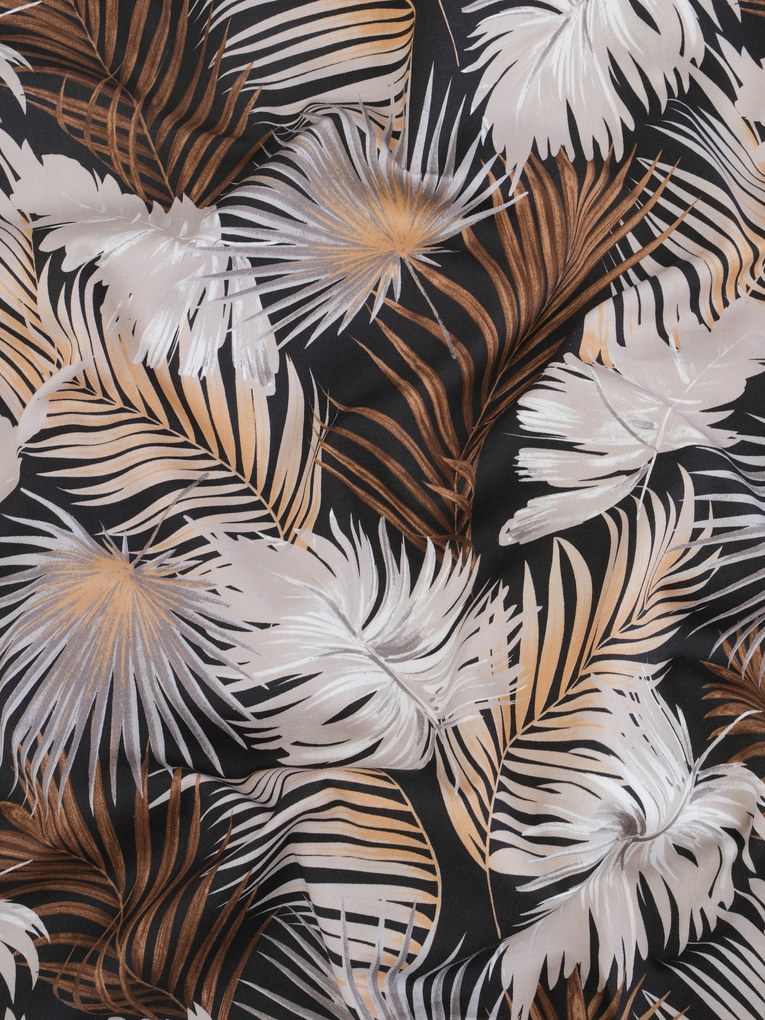 Saténová obliečka na vankúš 50 x 70 cm - Taisa čierno/zlatá