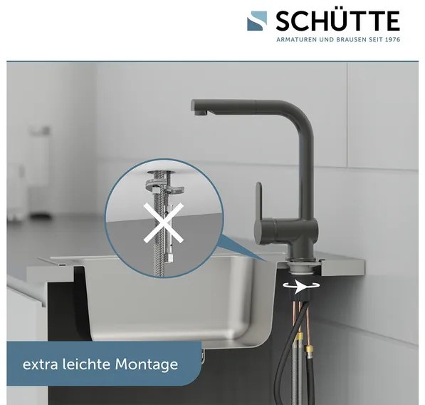 Schütte Kuchynská batéria London s výsuvnou sprchou (grafit)  (100335807)