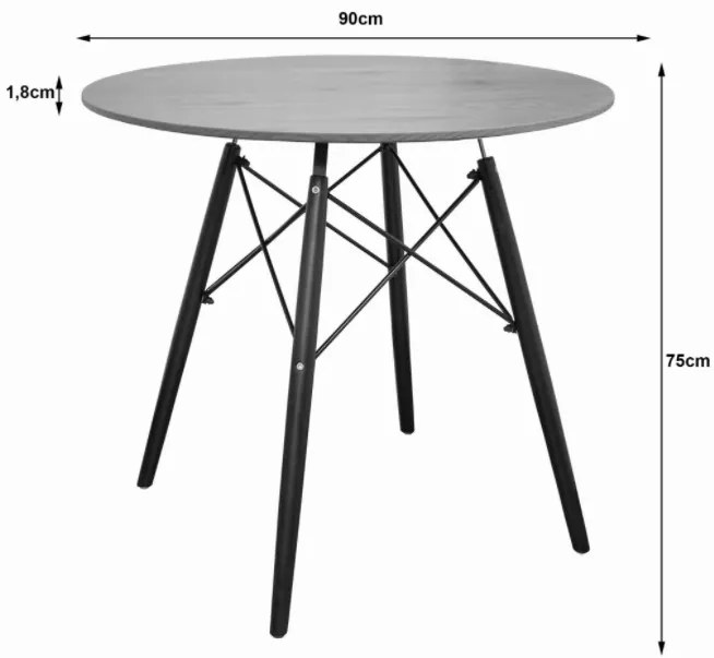 TRENDIE Jedálenský stôl EDDIE 90 cm dub