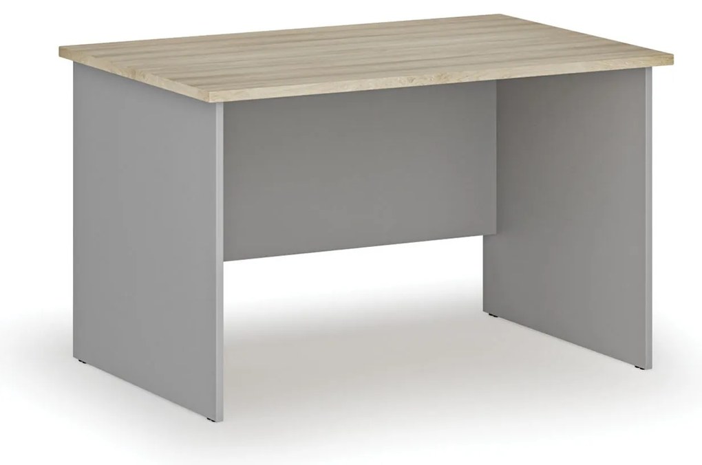 Kancelársky písací stôl PRIMO GRAY, 120x80 cm, sivá/dub prírodný