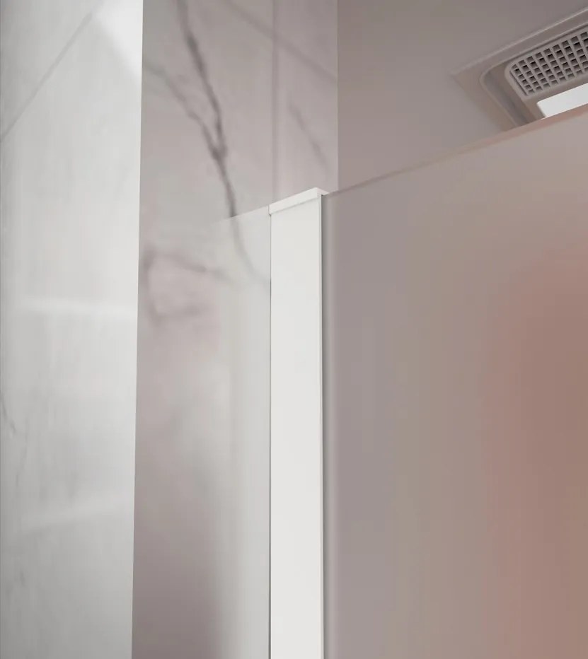 Erga Paris, sprchová zástena Walk-In 120x200 cm, 8mm sklo námraza, biely profil, ERG-V02-PARIS-120x200-FR-WH