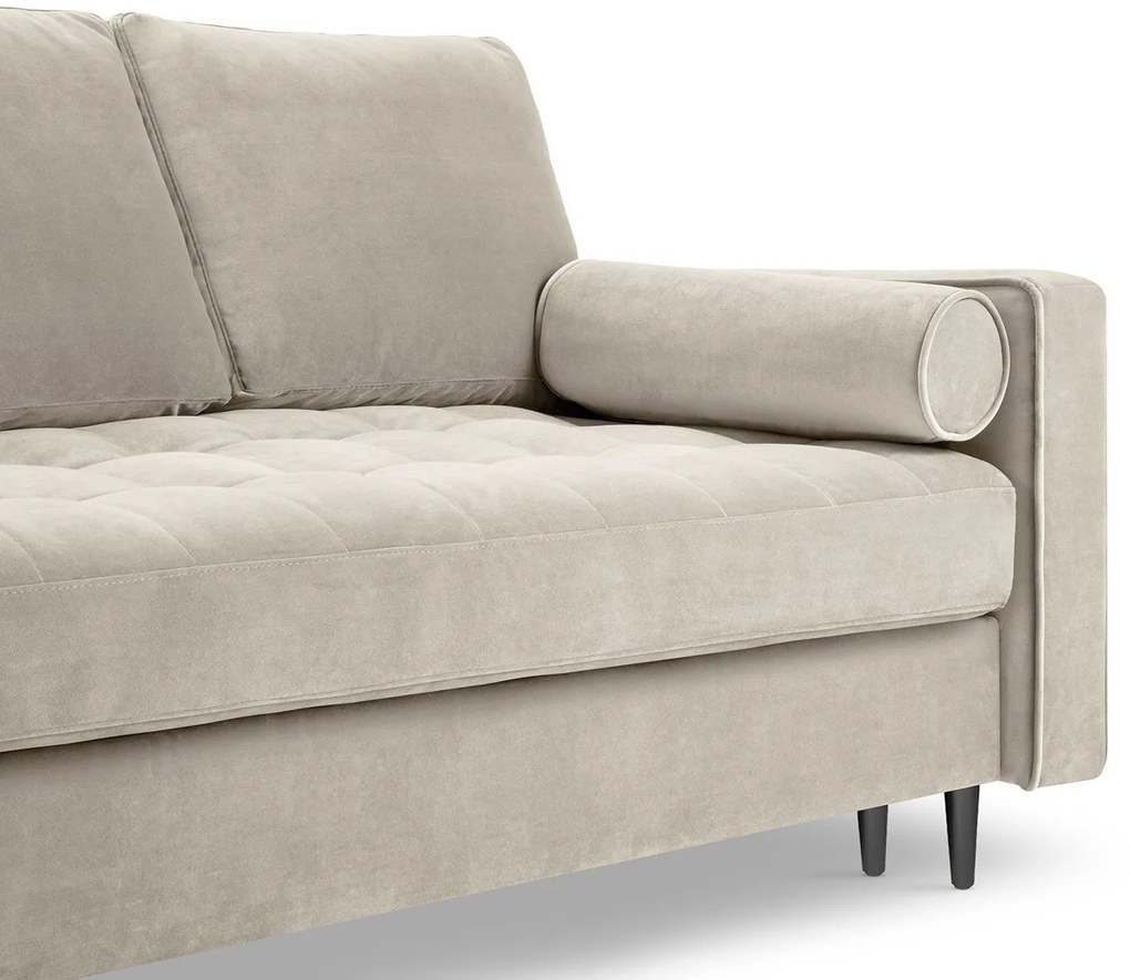 Rozkladacia zamatová pohovka s úložným priestorom Romeo 225 × 100 × 96 cm