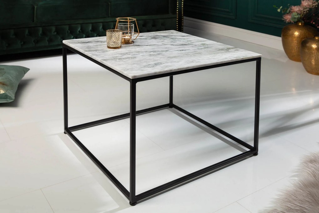 Konferenčný stolík Elements 50cm mramor biely