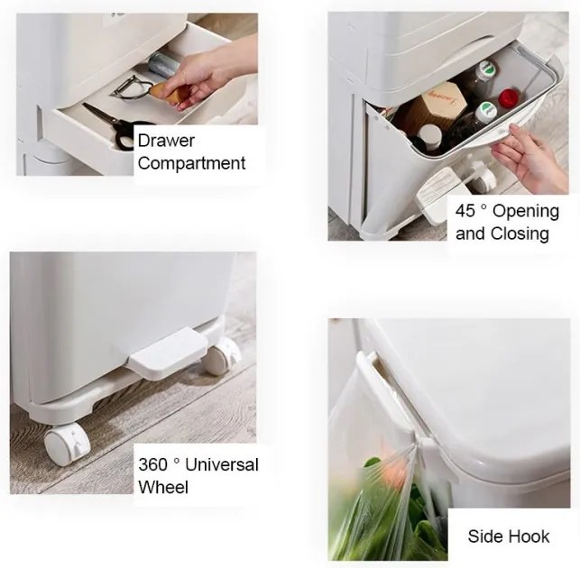 Odpadkový kôš NARDAN 42 l biely