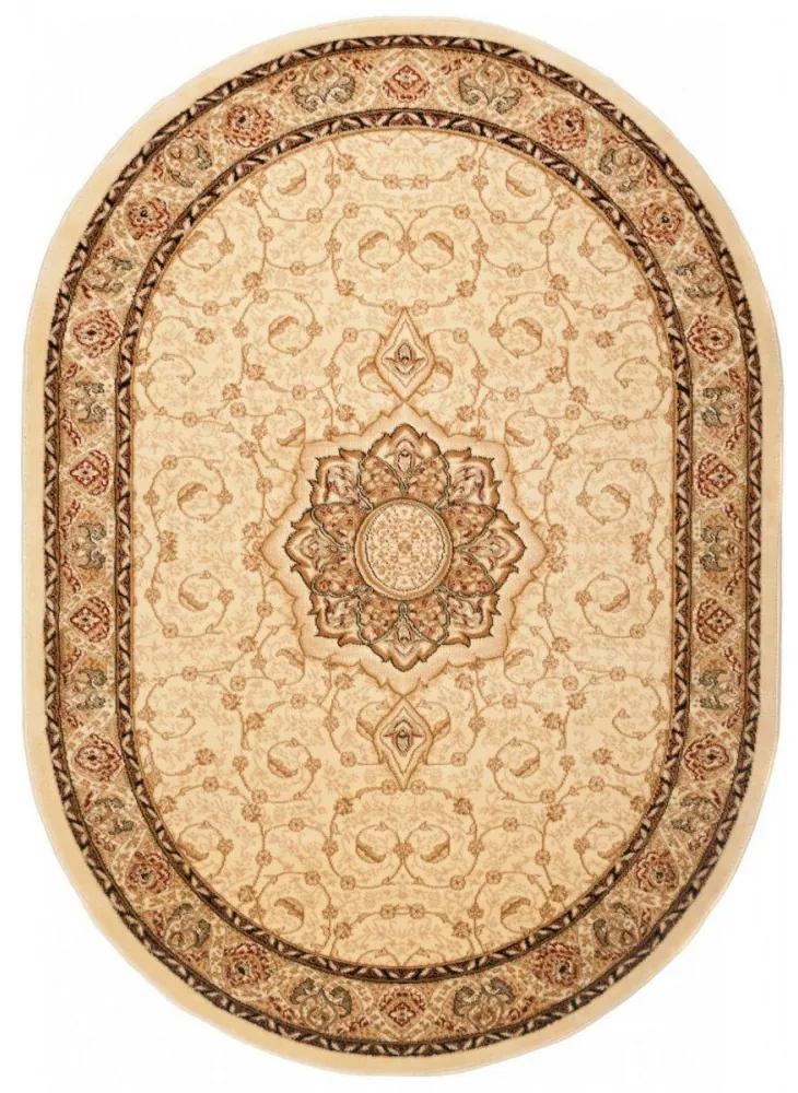 Kusový koberec klasický vzor 2 béžový ovál 140x190cm