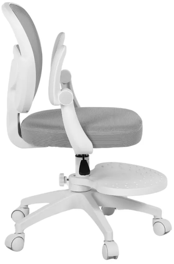 Detská otočná stolička Neoseat JUNI 008 s podnožou — látka, sivá