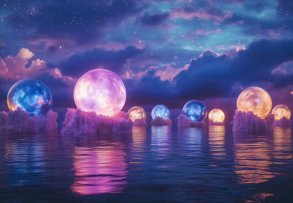 Fototapeta - Planéty na vode (147x102 cm)