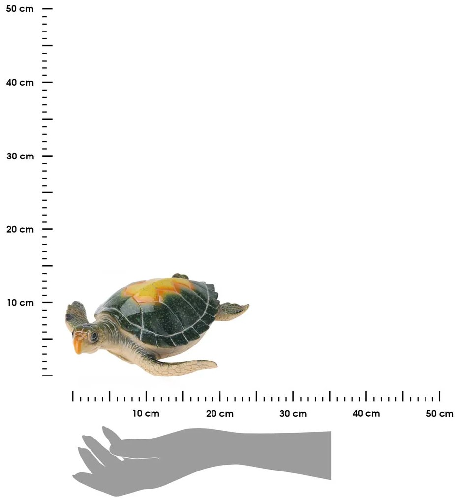 Záhradná figúrka z polistone Turtle2, 7x21 cm, viacfarebná
