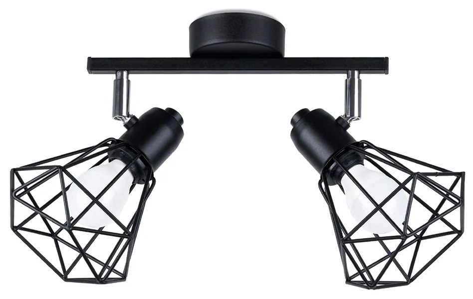 Bodové svietidlo Artemis, 2x čierne drôtené tienidlo, (môžnosť polohovania)